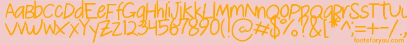 Le Lissage Regular   Demo Font – Orange Fonts on Pink Background