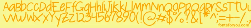 Le Lissage Regular   Demo Font – Orange Fonts on Yellow Background