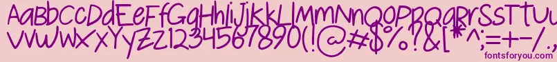 Le Lissage Regular   Demo Font – Purple Fonts on Pink Background