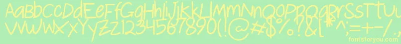 fuente Le Lissage Regular   Demo – Fuentes Amarillas Sobre Fondo Verde