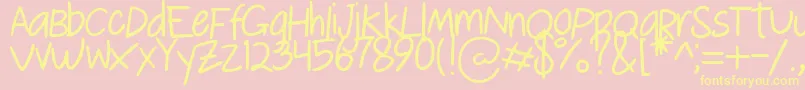 Le Lissage Regular   Demo Font – Yellow Fonts on Pink Background