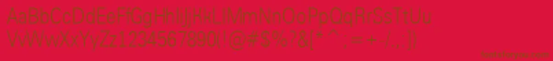 Weitere Informationen zur AGroticltnrNormal-Schriftart AGroticltnrNormal-Schriftart – Braune Schriften auf rotem Hintergrund