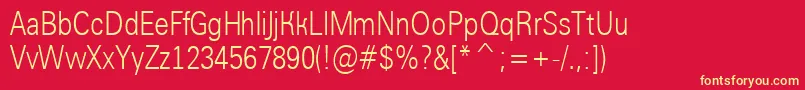 AGroticltnrNormal Font – Yellow Fonts on Red Background
