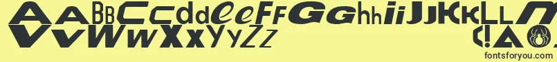 Шрифт Le Tour de Fonts – чёрные шрифты на жёлтом фоне