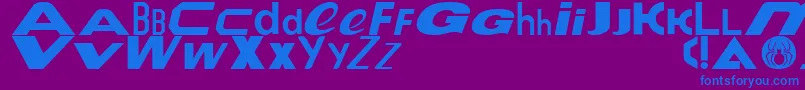 Le Tour de Fonts-Schriftart – Blaue Schriften auf violettem Hintergrund