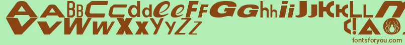 Шрифт Le Tour de Fonts – коричневые шрифты на зелёном фоне