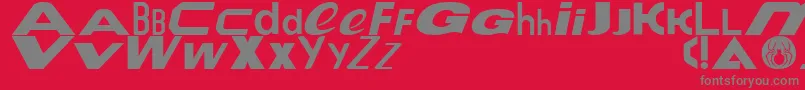 Czcionka Le Tour de Fonts – szare czcionki na czerwonym tle