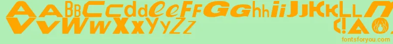 Czcionka Le Tour de Fonts – pomarańczowe czcionki na zielonym tle