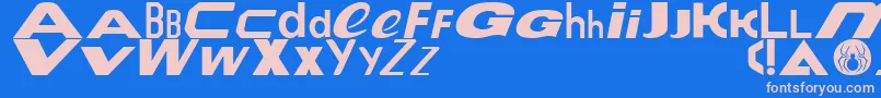 fuente Le Tour de Fonts – Fuentes Rosadas Sobre Fondo Azul