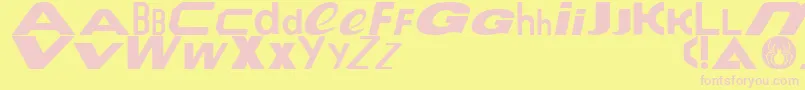 Le Tour de Fonts-Schriftart – Rosa Schriften auf gelbem Hintergrund
