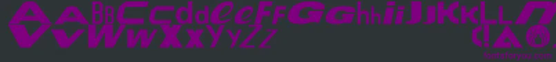 Le Tour de Fonts-Schriftart – Violette Schriften auf schwarzem Hintergrund
