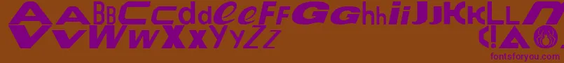Le Tour de Fonts-Schriftart – Violette Schriften auf braunem Hintergrund