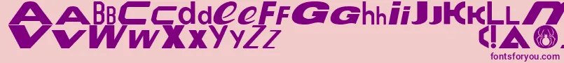 Fonte Le Tour de Fonts – fontes roxas em um fundo rosa
