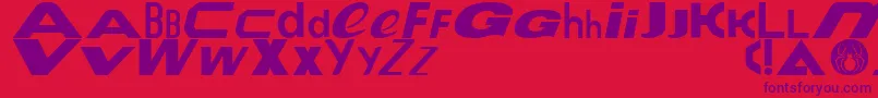 Czcionka Le Tour de Fonts – fioletowe czcionki na czerwonym tle