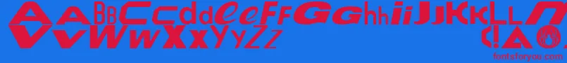 fuente Le Tour de Fonts – Fuentes Rojas Sobre Fondo Azul