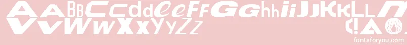 Czcionka Le Tour de Fonts – białe czcionki na różowym tle
