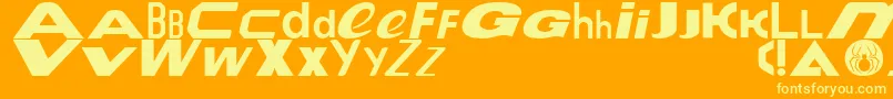 Le Tour de Fonts-fontti – keltaiset fontit oranssilla taustalla