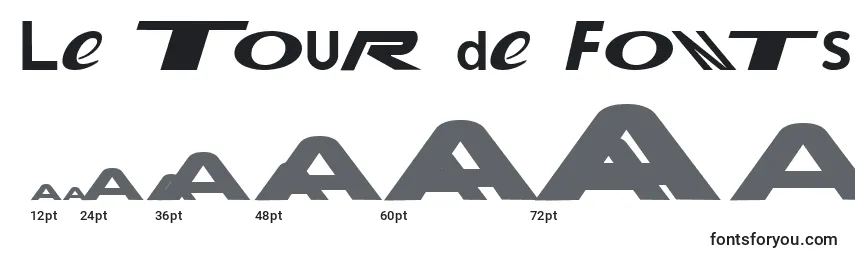 Größen der Schriftart Le Tour de Fonts
