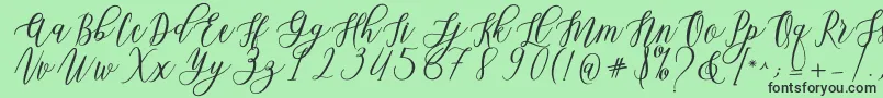 Fonte Leadent Script – fontes pretas em um fundo verde