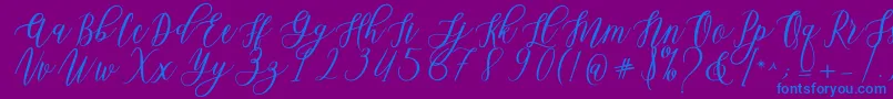 Leadent Script Font – Blue Fonts on Purple Background