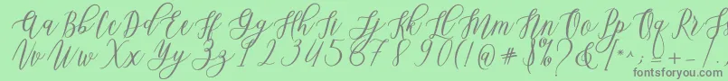 Leadent Script Font – Gray Fonts on Green Background