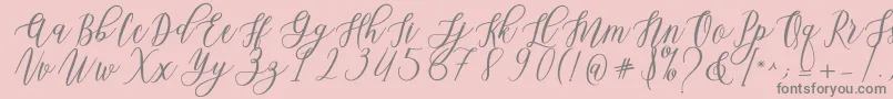 Leadent Script-Schriftart – Graue Schriften auf rosa Hintergrund