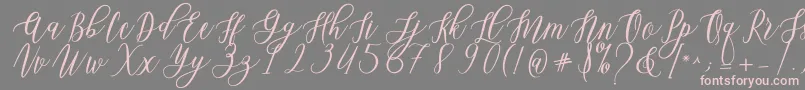 Leadent Script-Schriftart – Rosa Schriften auf grauem Hintergrund