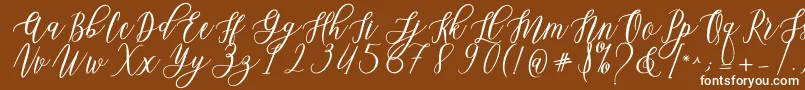 Leadent Script Font – White Fonts on Brown Background