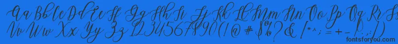 Fonte Leadent Script – fontes pretas em um fundo azul