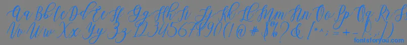 Leadent Script-Schriftart – Blaue Schriften auf grauem Hintergrund