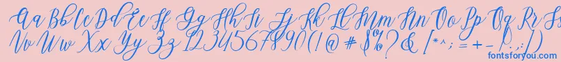 Leadent Script Font – Blue Fonts on Pink Background