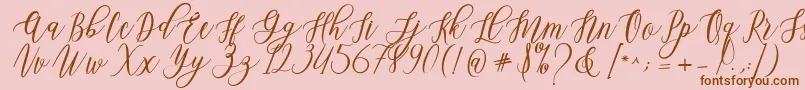 Leadent Script Font – Brown Fonts on Pink Background