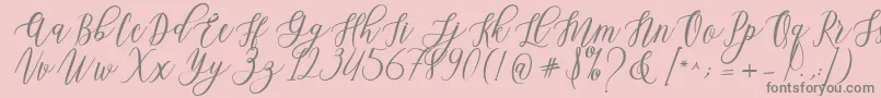 Leadent Script Font – Gray Fonts on Pink Background