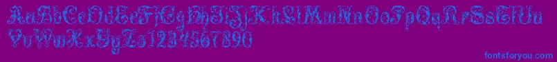 Leafy Glade Font – Blue Fonts on Purple Background