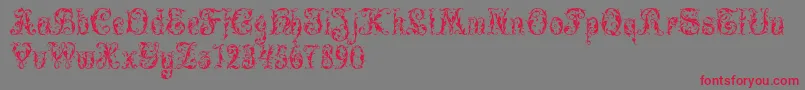 Leafy Glade Font – Red Fonts on Gray Background