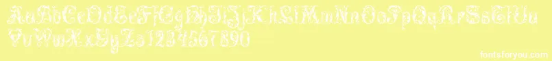 Шрифт Leafy Glade – белые шрифты на жёлтом фоне