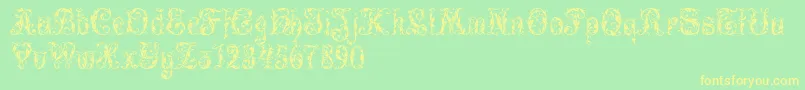 Leafy Glade Font – Yellow Fonts on Green Background