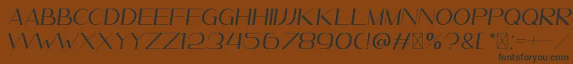 Więcej informacji o czcionce Leander ItalicDemo Czcionka Leander ItalicDemo – czarne czcionki na brązowym tle