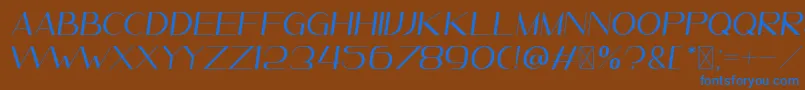 Leander ItalicDemo Font – Blue Fonts on Brown Background