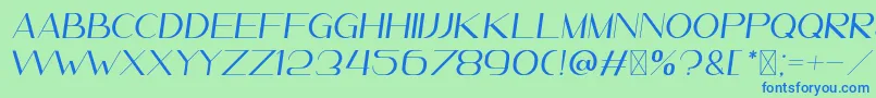 Leander ItalicDemo Font – Blue Fonts on Green Background