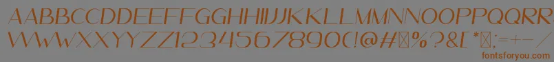 Leander ItalicDemo-Schriftart – Braune Schriften auf grauem Hintergrund