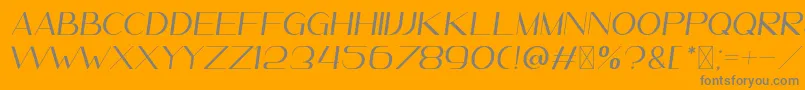 フォントLeander ItalicDemo – オレンジの背景に灰色の文字