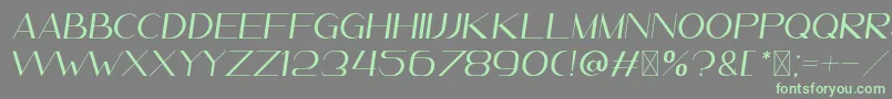 Leander ItalicDemo-Schriftart – Grüne Schriften auf grauem Hintergrund