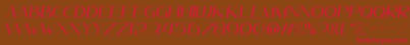 Leander ItalicDemo Font – Red Fonts on Brown Background