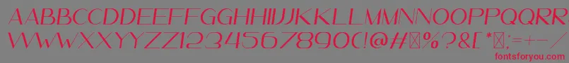 Leander ItalicDemo Font – Red Fonts on Gray Background
