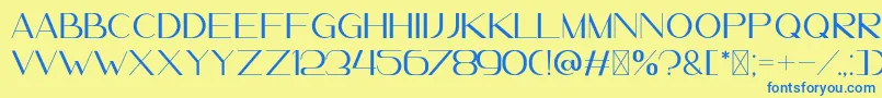 LeanderDemo Font – Blue Fonts on Yellow Background