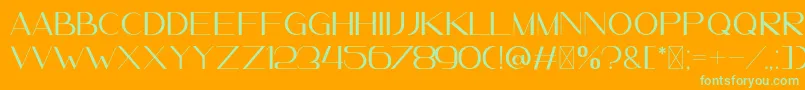 LeanderDemo Font – Green Fonts on Orange Background