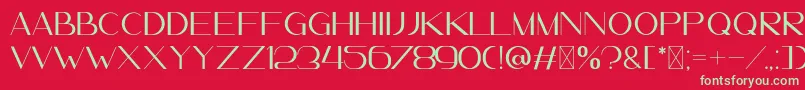 フォントLeanderDemo – 赤い背景に緑の文字