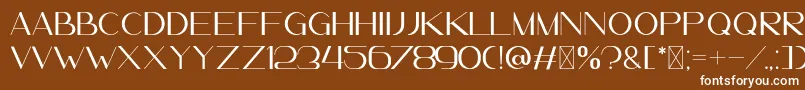 フォントLeanderDemo – 茶色の背景に白い文字