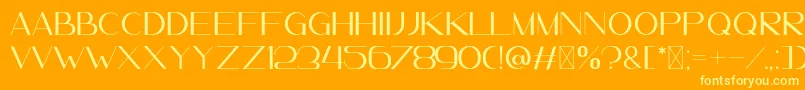 LeanderDemo Font – Yellow Fonts on Orange Background